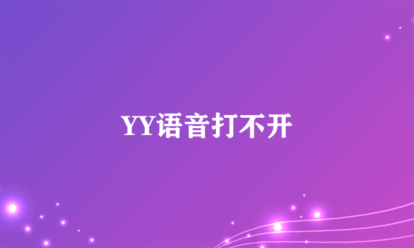 YY语音打不开