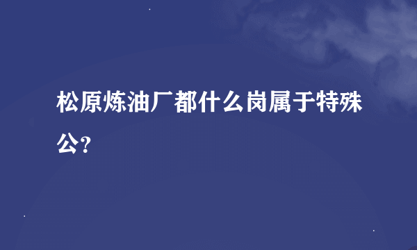 松原炼油厂都什么岗属于特殊公？