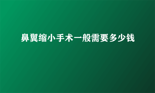 鼻翼缩小手术一般需要多少钱