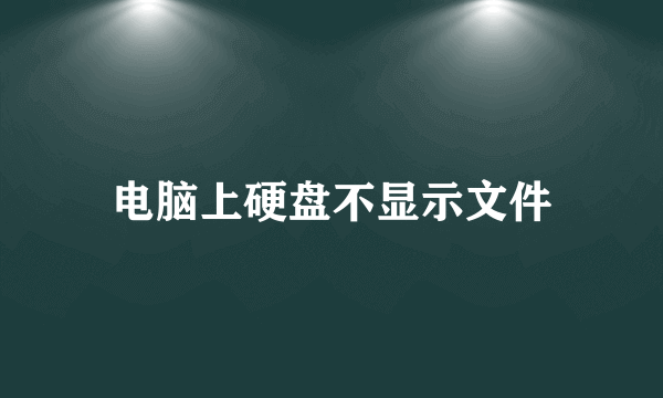 电脑上硬盘不显示文件