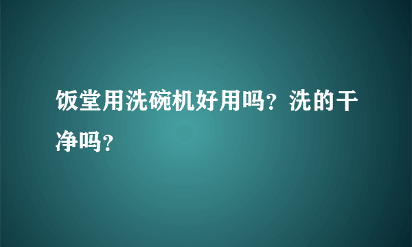 饭堂用洗碗机好用吗？洗的干净吗？