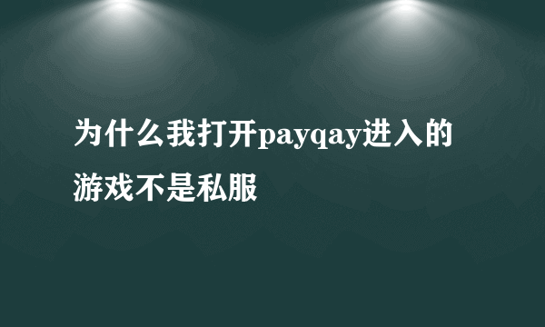 为什么我打开payqay进入的游戏不是私服