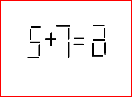 5+7=9移动一根火柴怎么是使等式成立? ,,