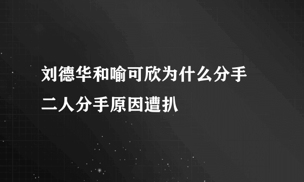 刘德华和喻可欣为什么分手 二人分手原因遭扒