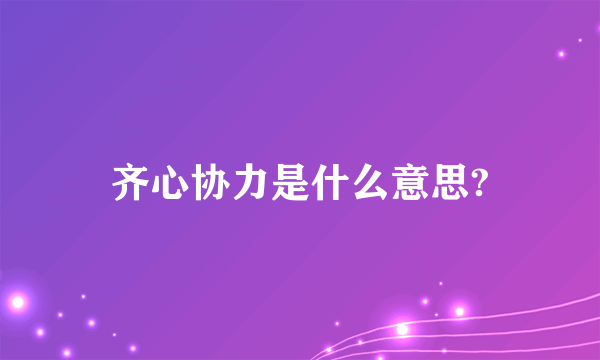 齐心协力是什么意思?