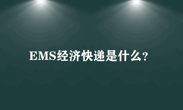 EMS经济快递是什么？