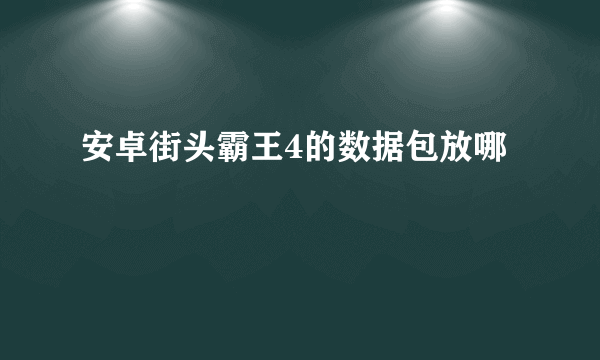 安卓街头霸王4的数据包放哪