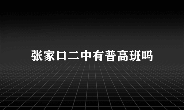 张家口二中有普高班吗