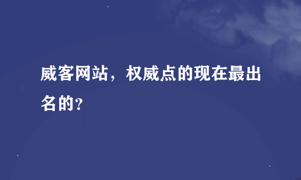 威客网站，权威点的现在最出名的？