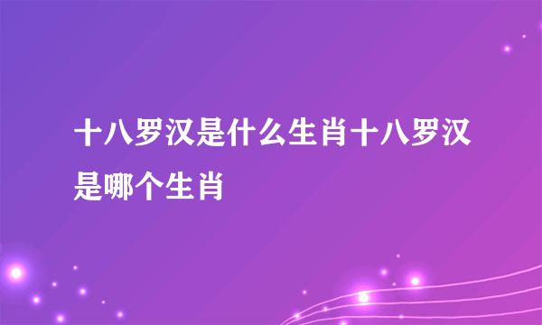 十八罗汉是什么生肖十八罗汉是哪个生肖