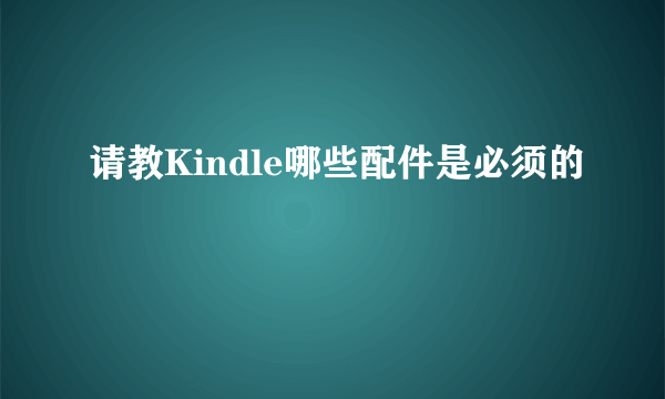 请教Kindle哪些配件是必须的