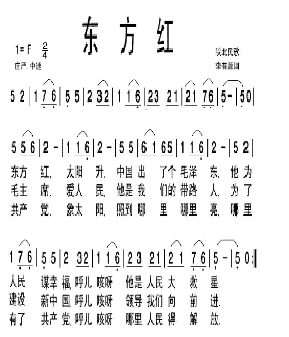 求“东方红太阳升”的全部歌词