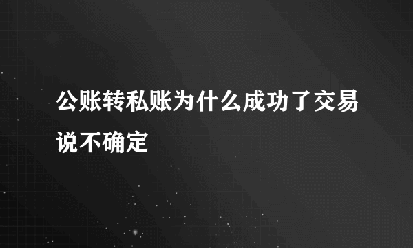 公账转私账为什么成功了交易说不确定