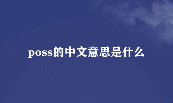 poss的中文意思是什么