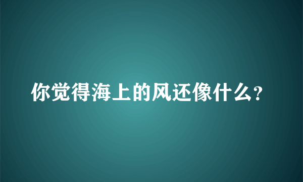 你觉得海上的风还像什么？