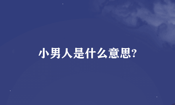 小男人是什么意思?