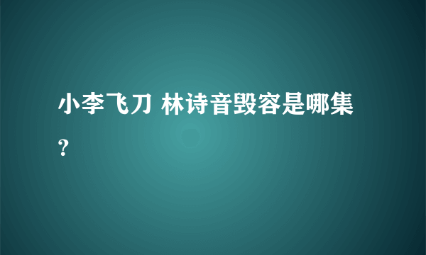 小李飞刀 林诗音毁容是哪集？