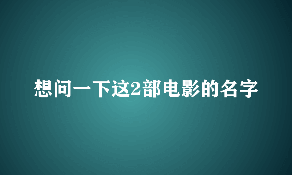 想问一下这2部电影的名字