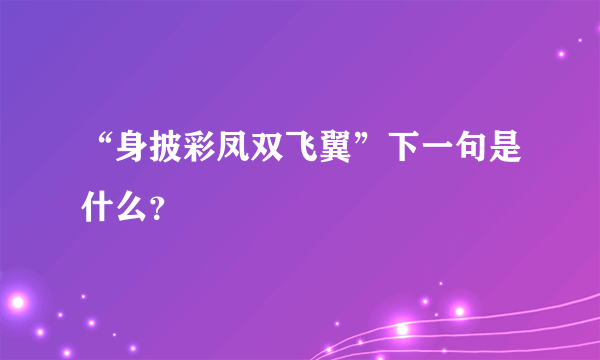 “身披彩凤双飞翼”下一句是什么？