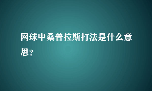 网球中桑普拉斯打法是什么意思？