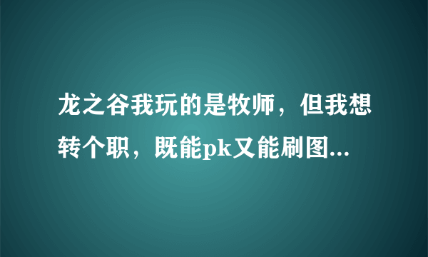 龙之谷我玩的是牧师，但我想转个职，既能pk又能刷图的职业，请高手帮忙，您外装备不要求太高，怎样加点