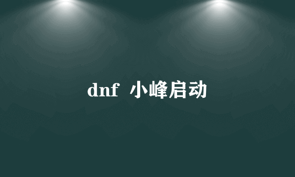 dnf  小峰启动