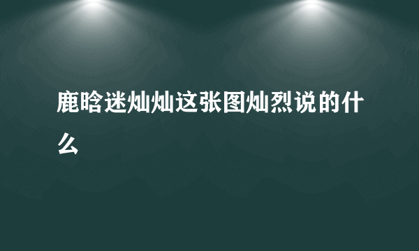 鹿晗迷灿灿这张图灿烈说的什么