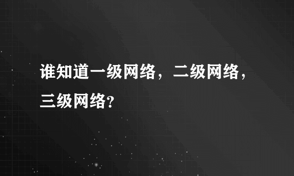 谁知道一级网络，二级网络，三级网络？