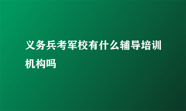 义务兵考军校有什么辅导培训机构吗