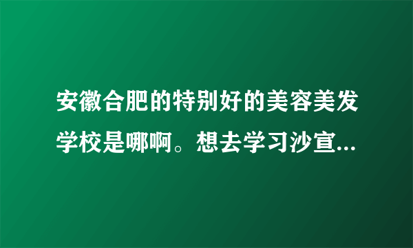 安徽合肥的特别好的美容美发学校是哪啊。想去学习沙宣 怕被坑