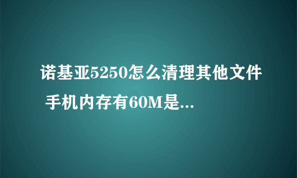 诺基亚5250怎么清理其他文件 手机内存有60M是其他文件 怎么删掉