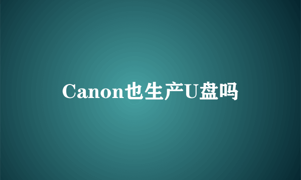 Canon也生产U盘吗