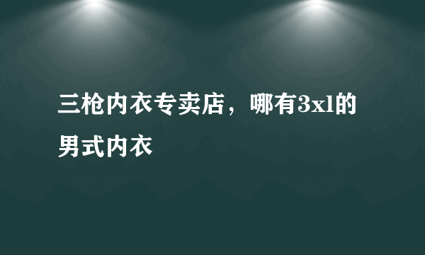 三枪内衣专卖店，哪有3xl的男式内衣