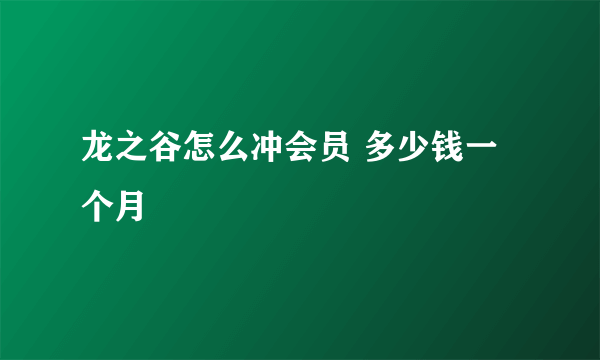 龙之谷怎么冲会员 多少钱一个月