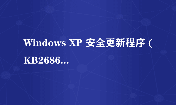 Windows XP 安全更新程序 (KB2686509)总是安装失败