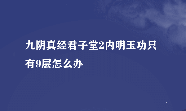 九阴真经君子堂2内明玉功只有9层怎么办