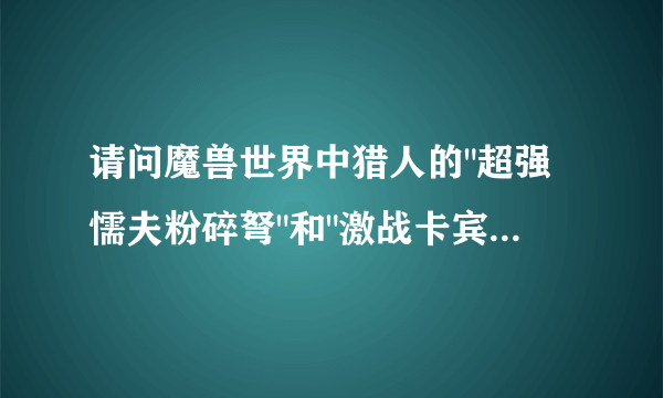 请问魔兽世界中猎人的