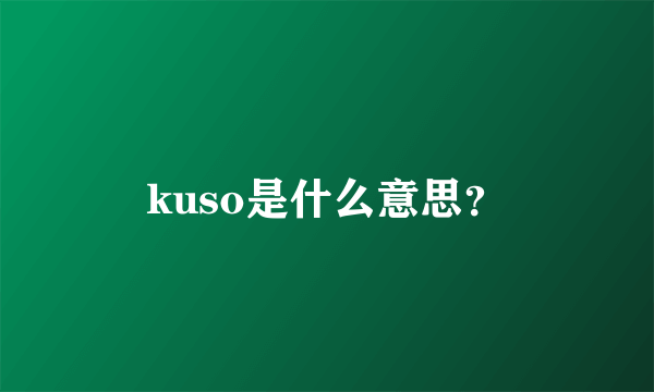 kuso是什么意思？