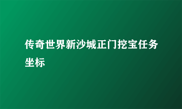 传奇世界新沙城正门挖宝任务坐标