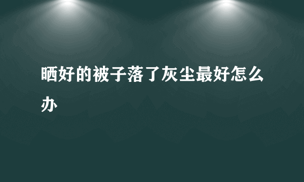 晒好的被子落了灰尘最好怎么办