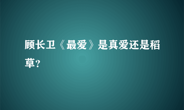 顾长卫《最爱》是真爱还是稻草？