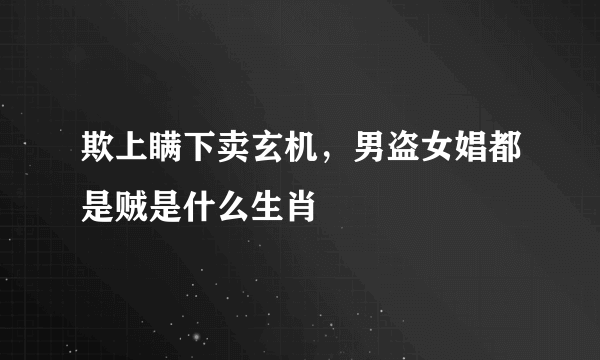 欺上瞒下卖玄机，男盗女娼都是贼是什么生肖