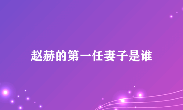 赵赫的第一任妻子是谁