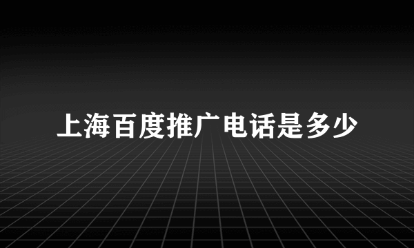 上海百度推广电话是多少