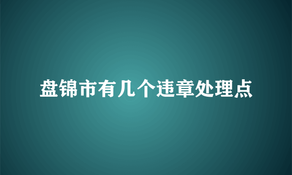 盘锦市有几个违章处理点