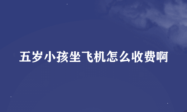 五岁小孩坐飞机怎么收费啊