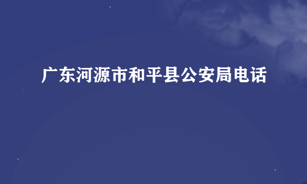 广东河源市和平县公安局电话