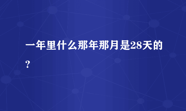 一年里什么那年那月是28天的？