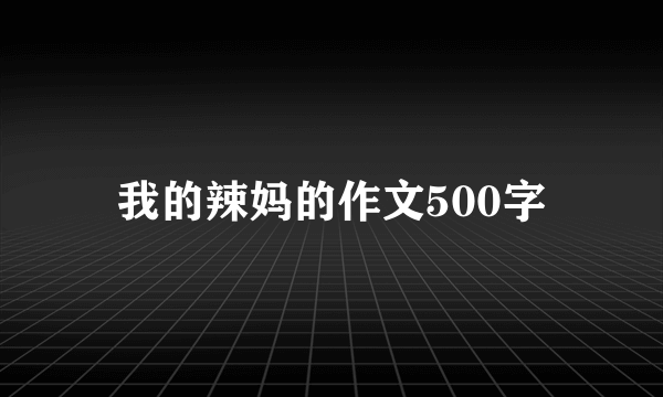 我的辣妈的作文500字