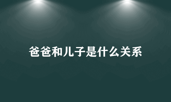 爸爸和儿子是什么关系